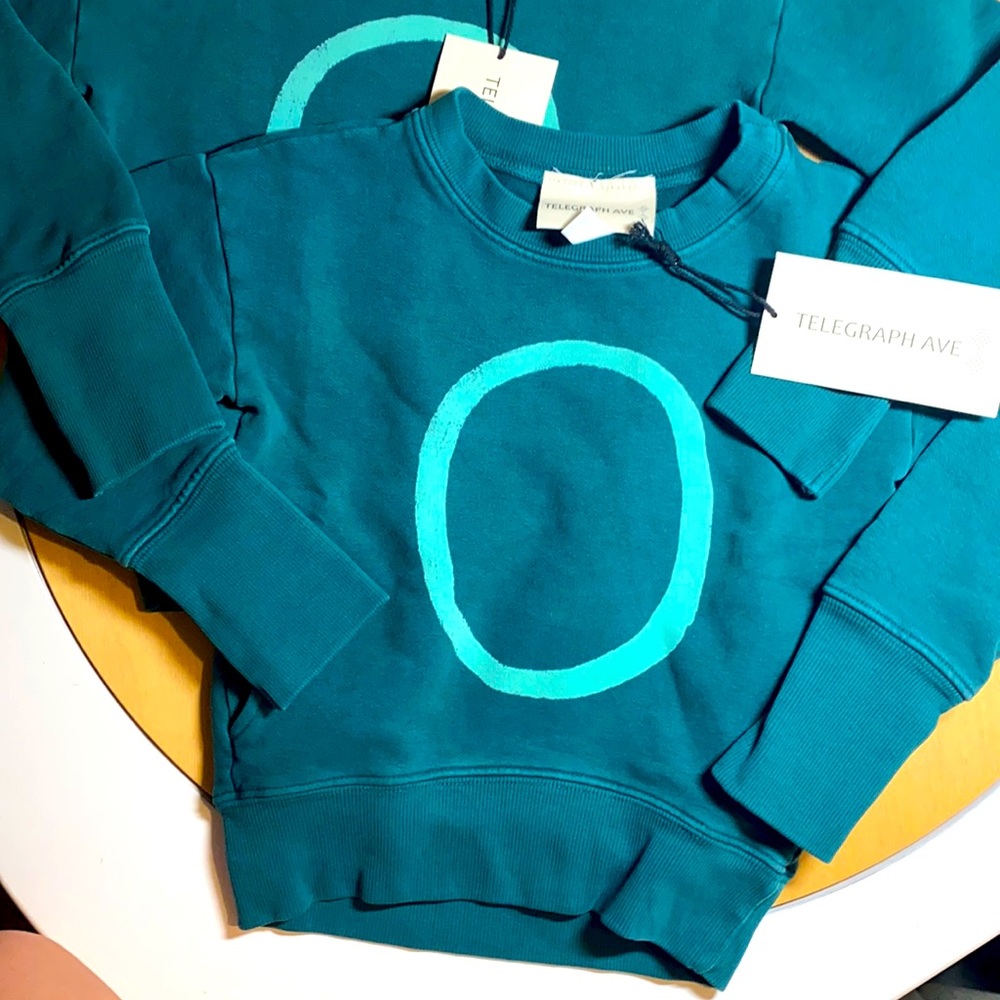 Telegraph Ave green O pocket crewneck pull over